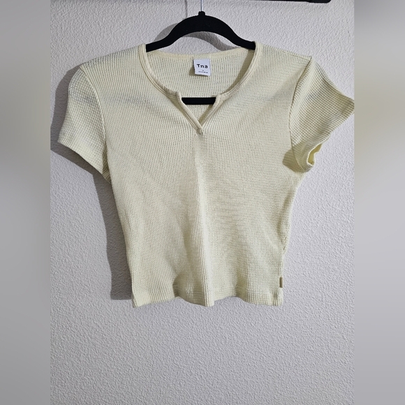 TNA Tops - Aritzia TNA Cream Ribbed Women's Top